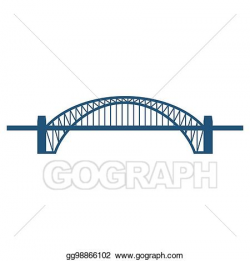 Vector Art - Sydney harbour bridge flat blue icon isolated on white ...