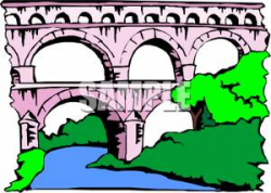 Clipart Image: A Large Pink Bridge