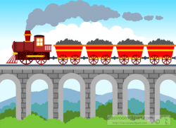 Train Clipart- rain-loaded-with-coal-riding-over-the-bridge-clipart ...