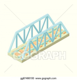 Vector Clipart - Railway bridge icon, cartoon style. Vector ...