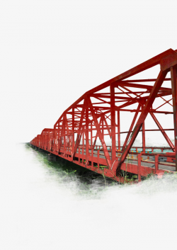 Railway Bridge, Steel Bridge, Red Steel, Vector PNG and PSD File for ...