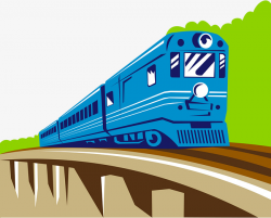 Driving The Train, Vector Train, Rail, Bridge PNG and Vector for ...