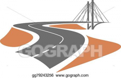 Vector Stock - Road leading to the cable-stayed bridge. Clipart ...
