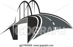 Vector Art - Arch bridge and road icon. Clipart Drawing gg77944505 ...
