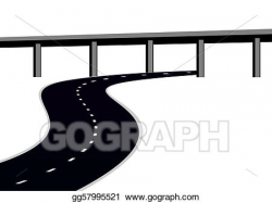 Drawing - Road and bridge. Clipart Drawing gg57995521 - GoGraph