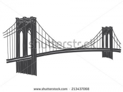Brooklyn bridge silhouette clipart