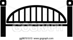 Vector Art - Modern arch bridge icon, simple black style. Clipart ...