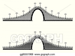 EPS Illustration - An ancient stone arch bridge. Vector Clipart ...