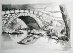 Stone bridge over river sketch | bridge sketches 4 business ...