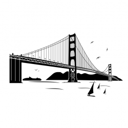 Golden Gate Bridge Land Design SVG DXF EPS by vectordesign on Zibbet