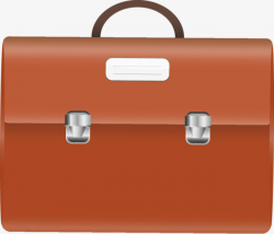 Cartoon Painted Brown Briefcase, Briefcase, Brown, Hand Painted PNG ...