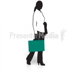 Businesswoman Silhouette Briefcase - Presentation Clipart - Great ...
