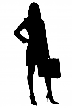 Silhouette With Clipping Path of Business Woman with Briefcase ...
