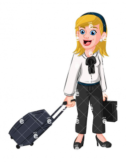 Business Woman Traveling Vector Cartoon Clipart | Business women ...