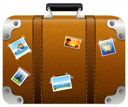Brown Suitcase with Pictures PNG Clipart Picture | Gallery ...