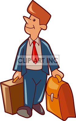 Man With Suitcase Clipart