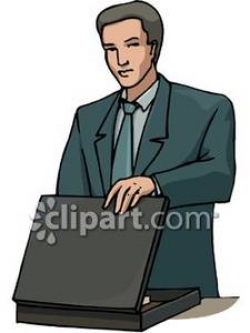 A Man In A Business Suit Reaching Into A Briefcase - Royalty Free ...