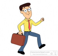 People Clipart- man-holding-briefcase-in-hurry-to-office - Classroom ...