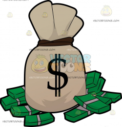 A Bag Of Money And Bundles Of Cash | Clip art and Barn quilts