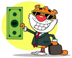 Money Clipart Image - clip art image of a tiger holding a briefcase ...