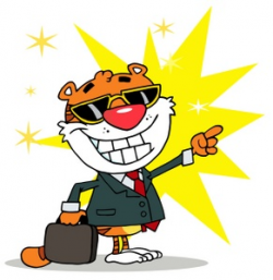 Salesman Clipart Image - clip art image of a tiger holding a ...