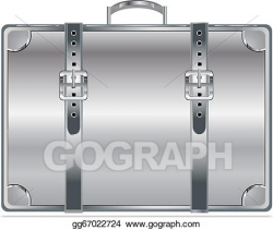 Vector Clipart - Silver vintage briefcase. Vector Illustration ...
