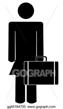 Stock Illustration - Business woman or figure holding briefcase or ...