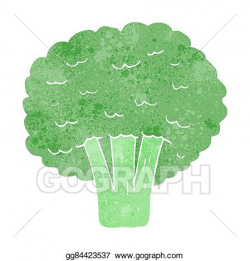 Vector Art - Retro cartoon broccoli. Clipart Drawing gg84423537 ...