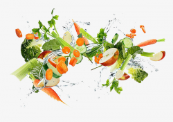 Spray Flying Fruit And Vegetables, Carrot, Broccoli, Tomato PNG ...