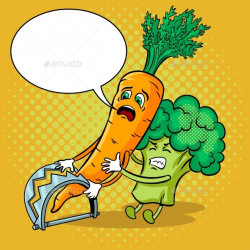 Carrot in Trap Pop Art Vector Illustration by AlexanderPokusay ...