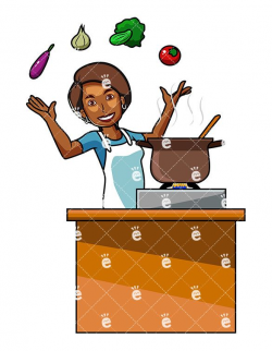 A Black Woman Cooking With Vegetables - FriendlyStock.com | Black women