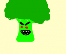 Evil broccoli - drawing by Erik Cliburn