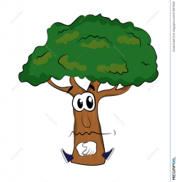 Sad Tree Cartoon Illustration 47957822 - Megapixl
