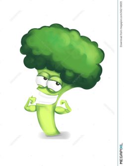 Strong Broccoli Hero Illustration 34219605 - Megapixl