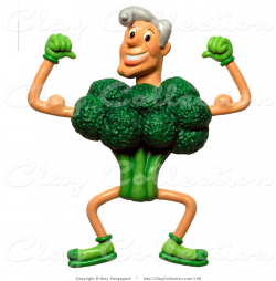 Clay Illustration of a 3d Strong Broccoli Man Flexing His Arms by ...
