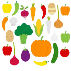 Vegetables Clipart / Veggies / Broccoli / Carrot / Onion / Potato ...