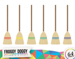 Broom Clipart, Sweeping Clipart, Wooden Clipart, Cleaning Clipart ...