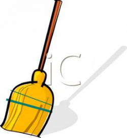 A Colorufl Cartoon of a Household Broom - Royalty Free Clipart Picture