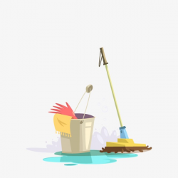 Cleaning Supplies, Barrel, Broom, Gloves PNG Image and Clipart for ...