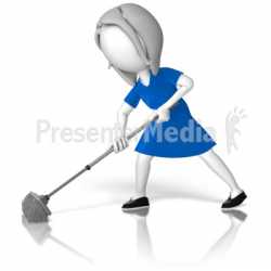 Woman Stick Figure Sweeping - Presentation Clipart - Great Clipart ...