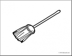 Clip Art: Basic Words: Broom (coloring page) I abcteach.com | abcteach