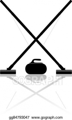 Vector Art - Brooms and stone for curling . Clipart Drawing ...