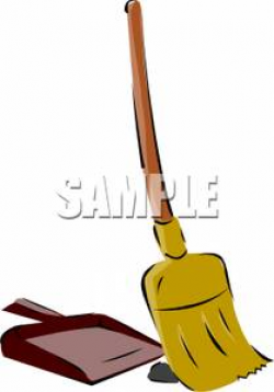 A Broom and a Dustpan Clip Art Image