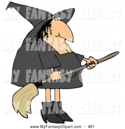 Clip Art of a Heavy Female Witch with a Wart on Her Nose, Wearing ...