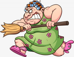 Landlady, Cartoon, Broom, Female PNG Image and Clipart for Free Download