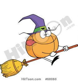 witch on broom clipart halloween clipart 68060 pumpkin character ...