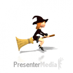 Nice Witch Riding Broom - Signs and Symbols - Great Clipart for ...