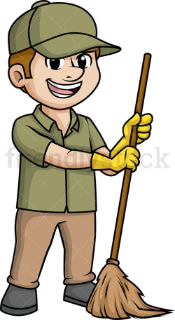 Man Sweeping The Floor With Broom | printable | Creative ...
