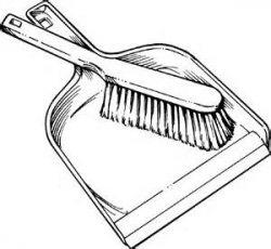Broom And Dustpan Clipart Black And White - Letters