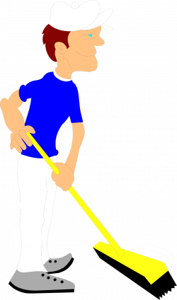 Janitor | Free Stock Photo | Illustration of a janitor pushing a ...